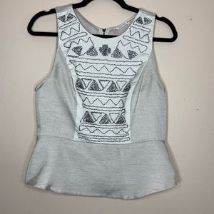 Rachel Roy peplum style beaded top size 10